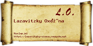 Lazavitzky Oxána névjegykártya